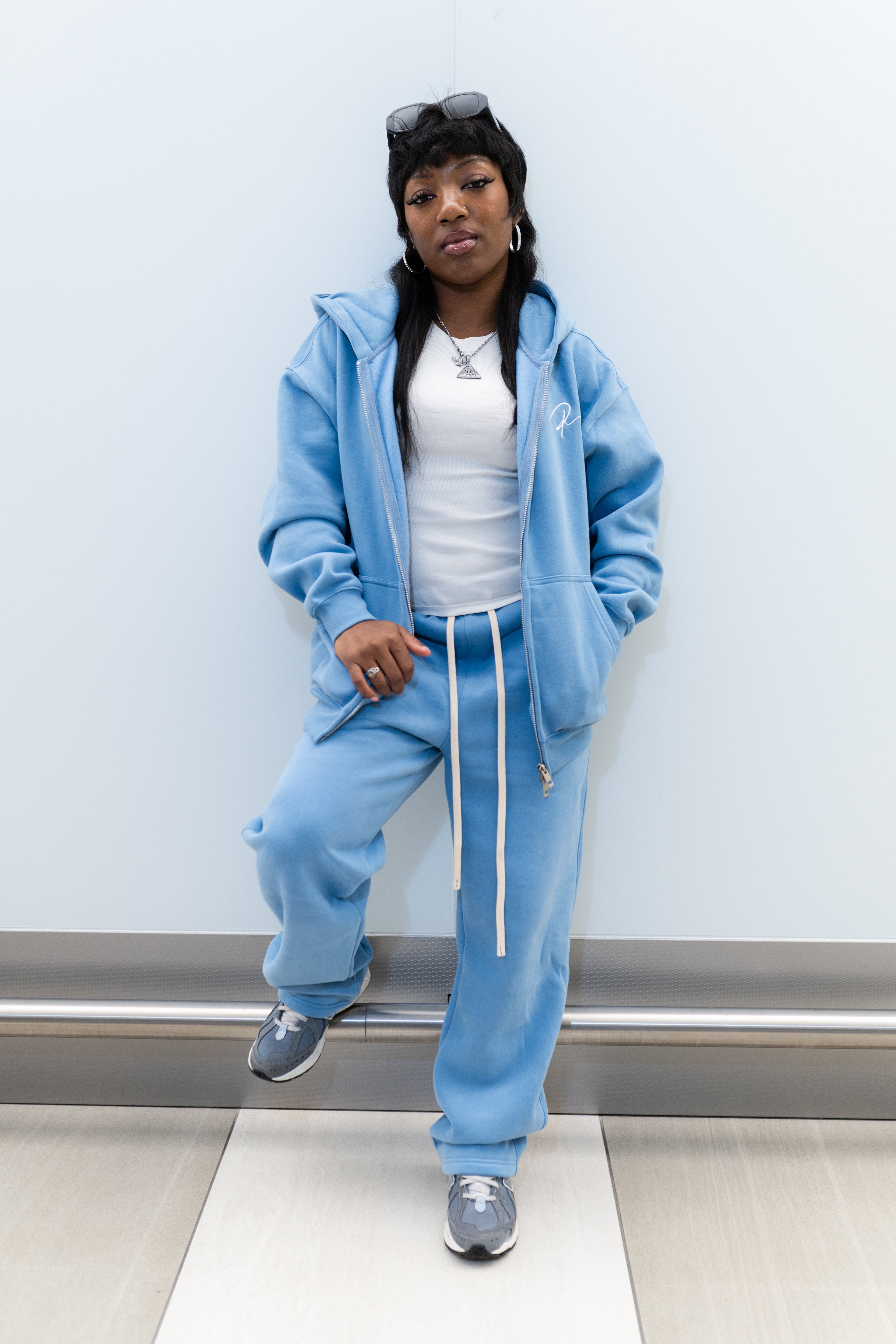 Preme Powder Blue Zip Up Hoodie